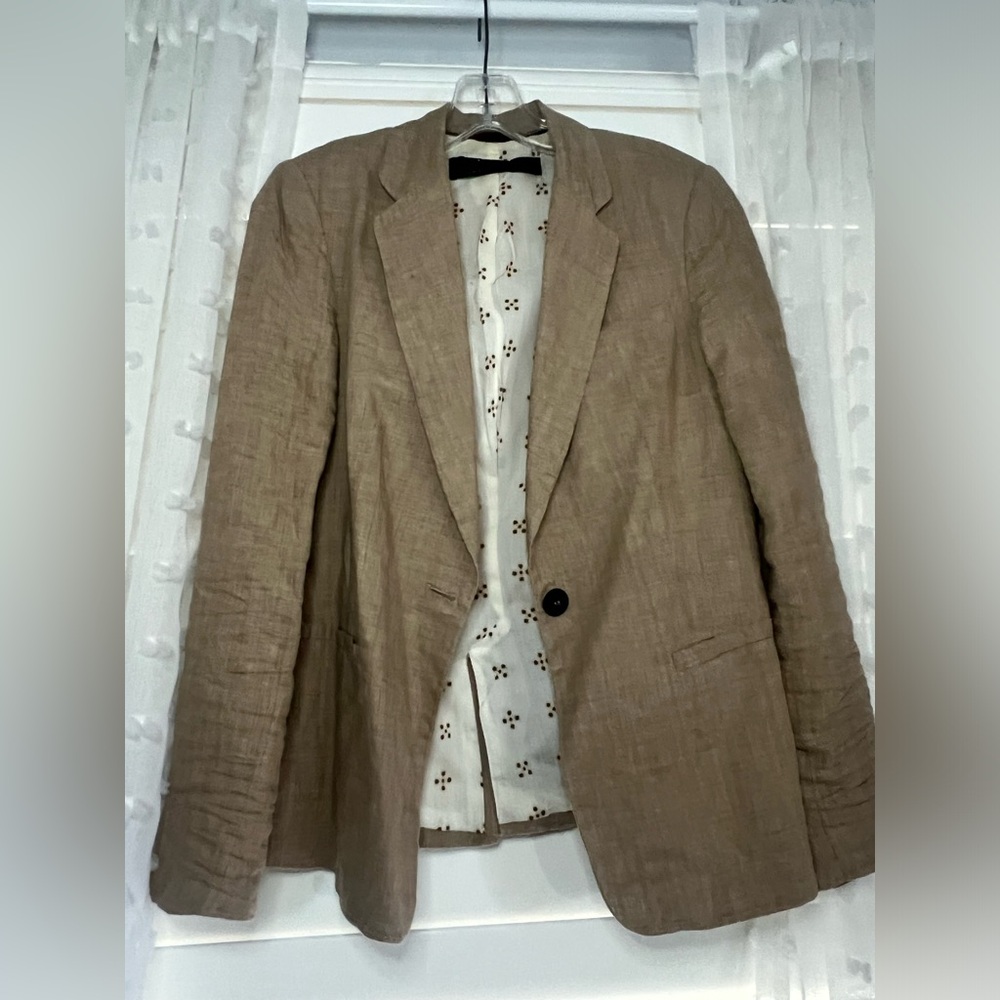 Zara Light Brown Blazer with Patterned Lining